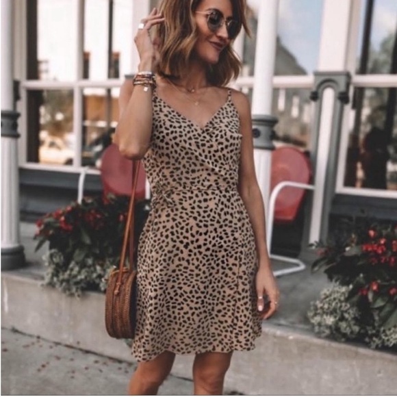 Sanctuary Wrap It Up Dress Leopard Print Mini Summer Party Sz L - Picture 3 of 12